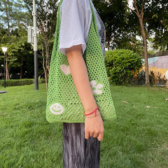 Mesh Eco-Friendly Foldable Travel Tote Handbag for Girls & Women