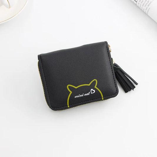 Short Women Wallets Love Tassel Hasp Coin Purse Card Holder Female