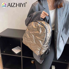 Quilted Shoulder Backpack for Women Waterproof