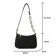 Women's Armpit Handbag Crescent Saddle Bag Dermatoglyph