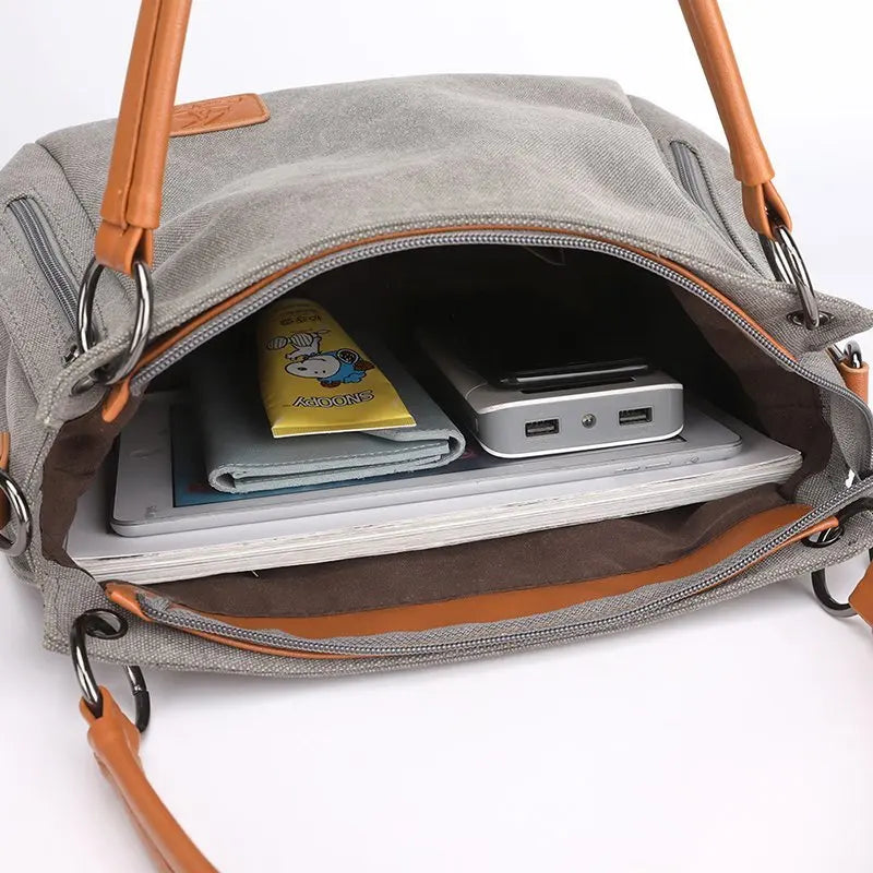 Canvas Student Art Shoulder Bag Large-capacity Lady Messenger Bag