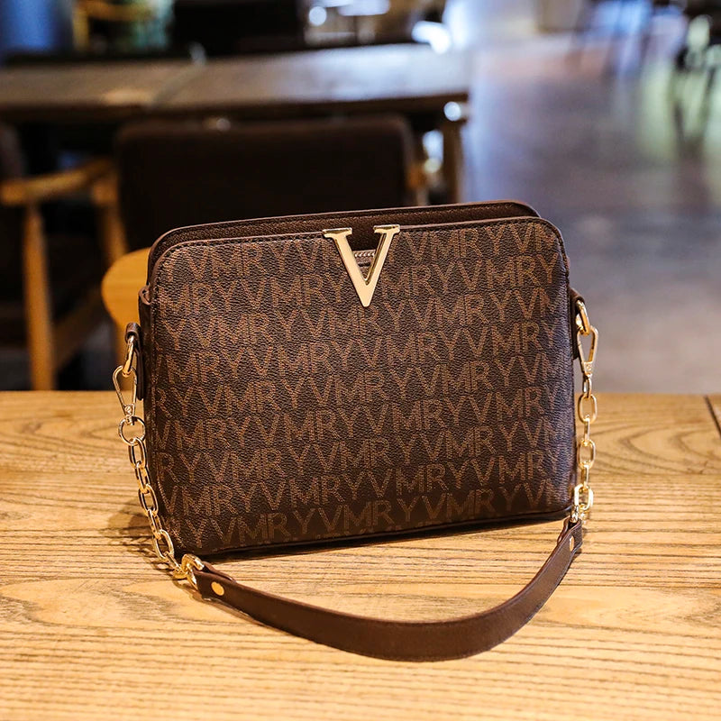 Women's Crossbody Shoulder Bag Messenger PU Leather Plaid Handbag