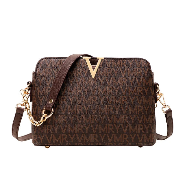 Women's Sling Chain Crossbody Bag Leather Shoulder Handbag