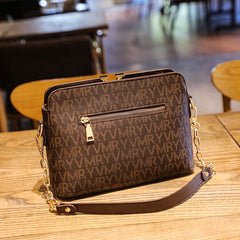 Women's Sling Chain Crossbody Bag Leather Shoulder Handbag