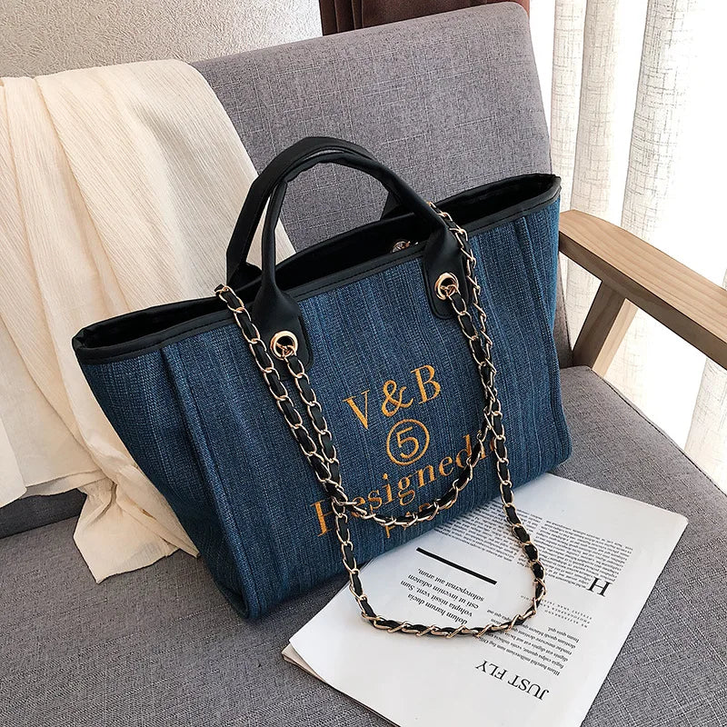 Canvas Vintage Shoulder Bag Women Tote Handbag High capacity Shopping bags