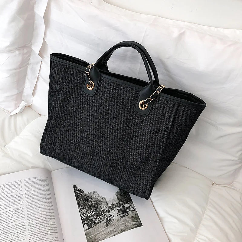 Canvas Vintage Shoulder Bag Women Tote Handbag High capacity Shopping bags