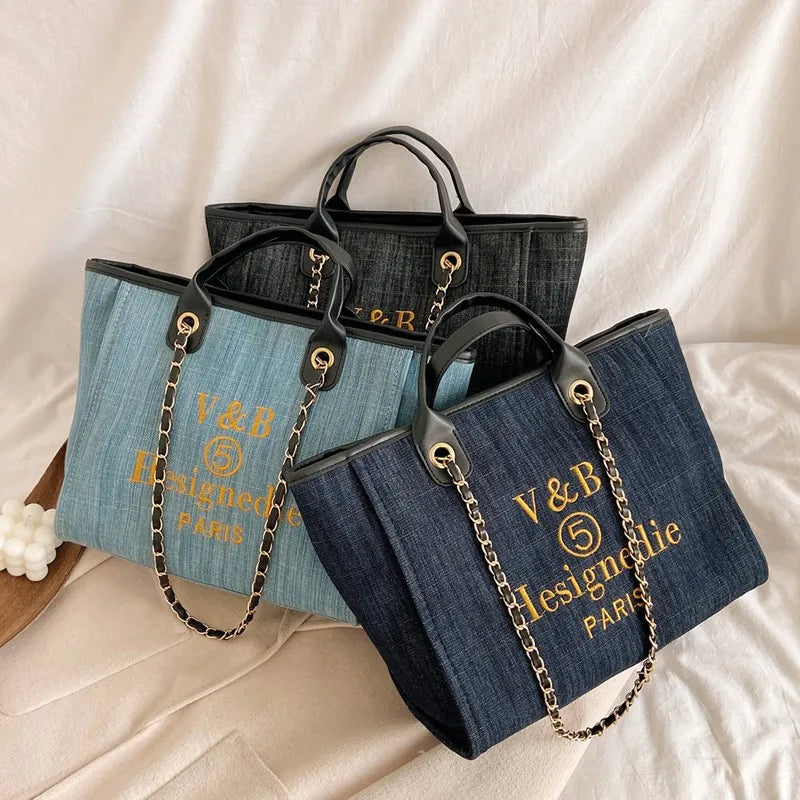 Canvas Vintage Shoulder Bag Women Tote Handbag High capacity Shopping bags