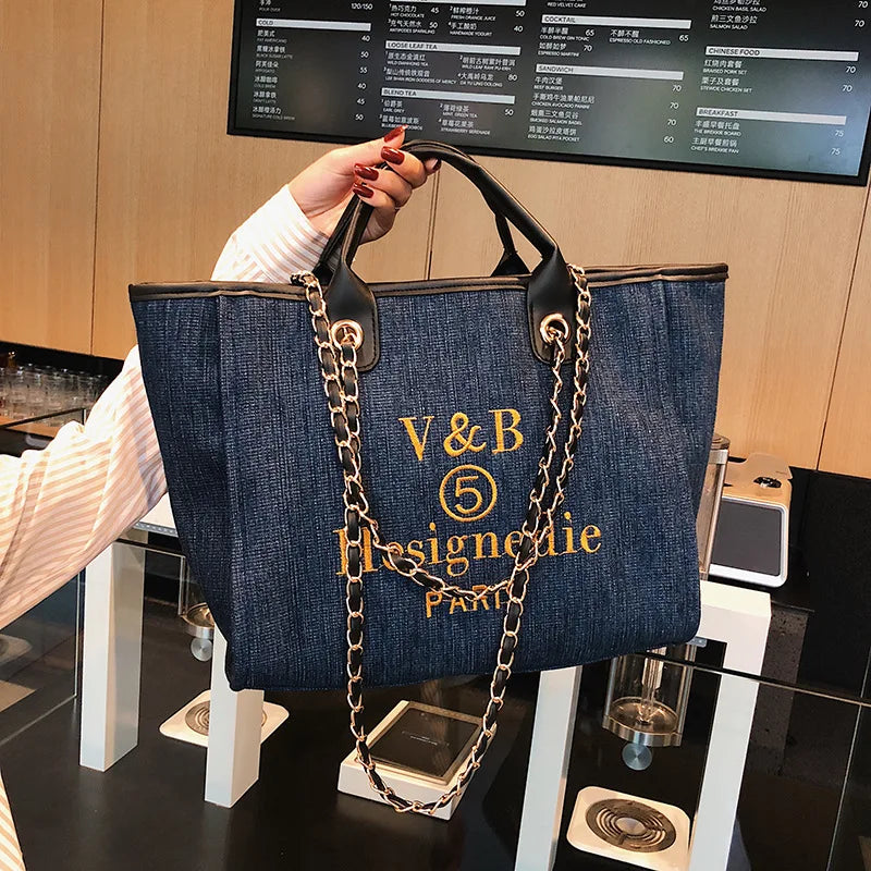 Canvas Vintage Shoulder Bag Women Tote Handbag High capacity Shopping bags