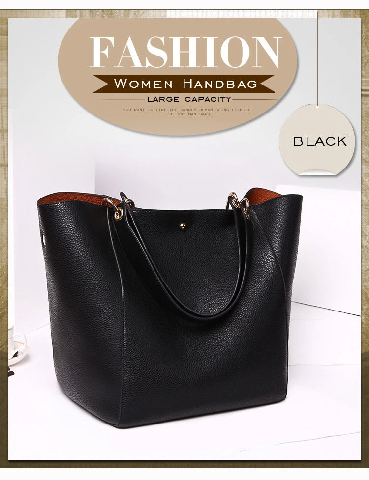 Shoulder Bag Leather Solid Composite Bag Hot Handbag Women Large Tote Bags