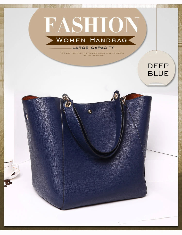Shoulder Bag Leather Solid Composite Bag Hot Handbag Women Large Tote Bags