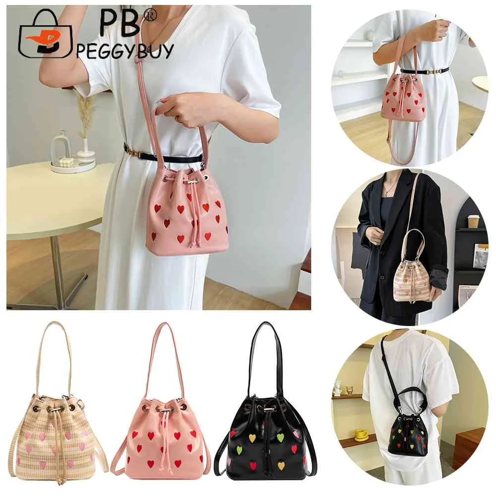 Love Heart Embroidered Crossbody Bag