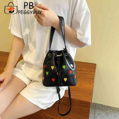 Love Heart Embroidered Crossbody Bag