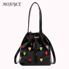 Love Heart Embroidered Crossbody Bag Small Tote Handbag