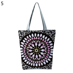Bohemia Print Foldable Shoulder Bag Outdoor Shopping Pouch