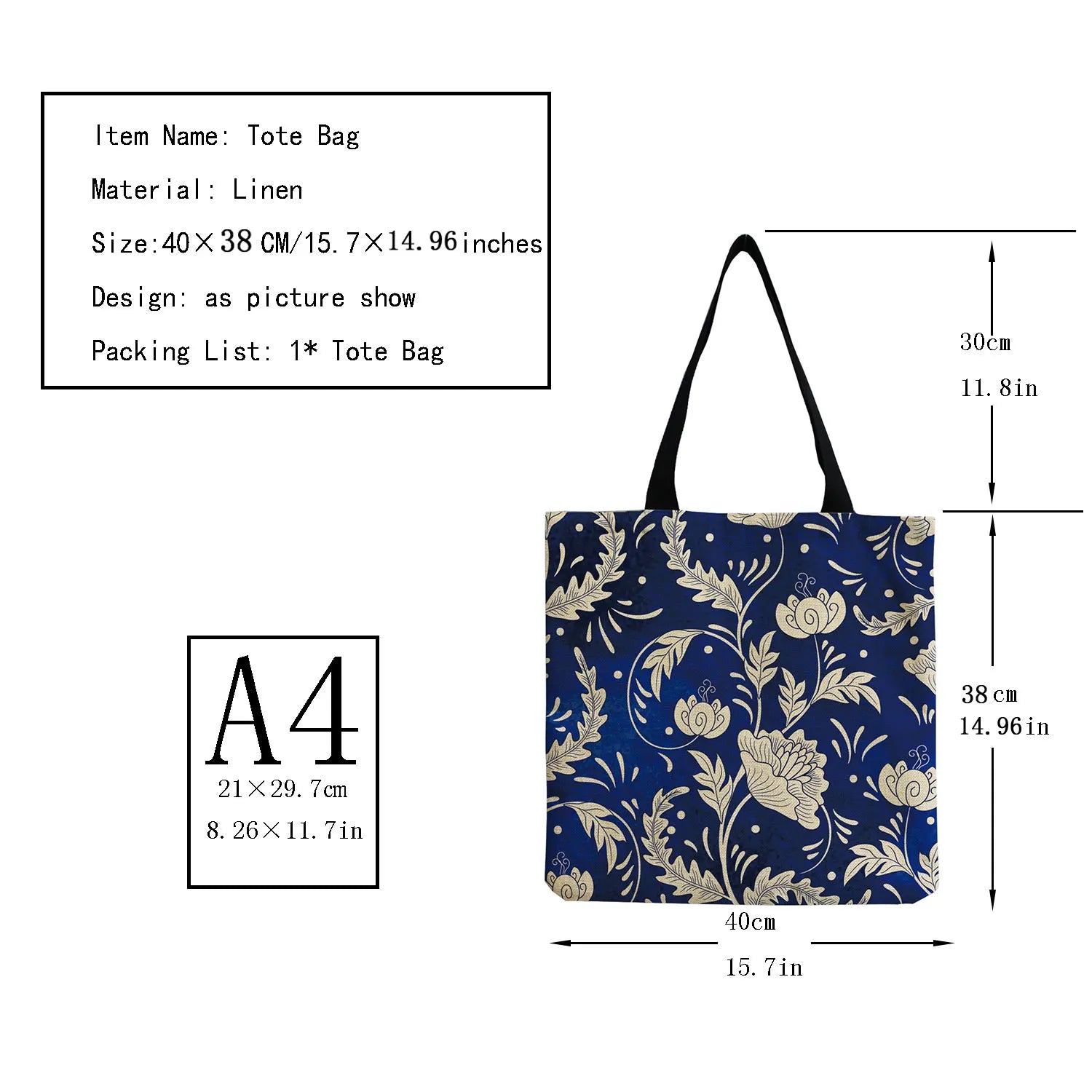 Floral Abstract Pattern Shoulder Bag Eco Friendly