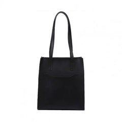 Shoulder Bag Smooth Zipper Faux Leather Solid Handle Bag