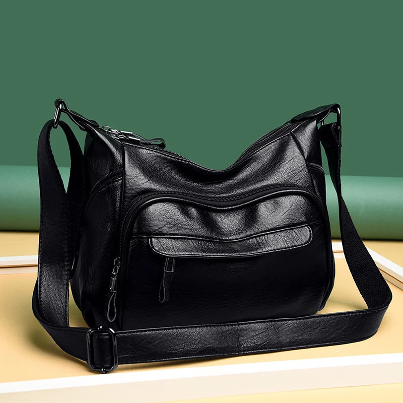 Summer PU Leather Crossbody Tote Bag Large Capacity