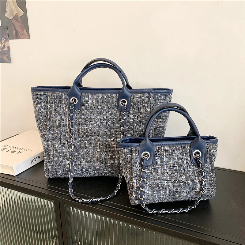 Canvas Shoulder Bag Women Large Capacity Single Shoulder Tote Bag Purse