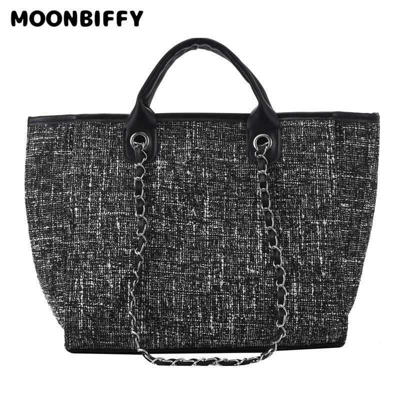 Canvas Shoulder Bag Women Large Capacity Single Shoulder Tote Bag Purse