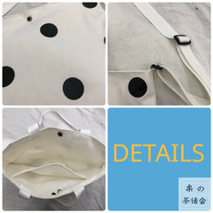 Shoulder Bag Women Dot Underarm Crossbody Canvas Shopping Bag
