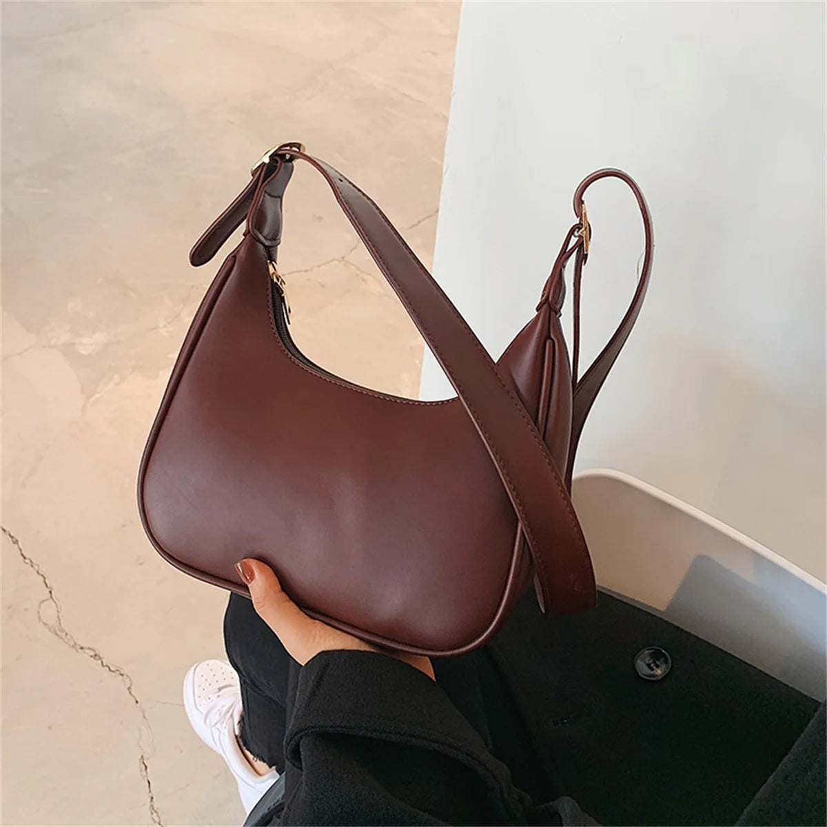 Women's PU Leather Shoulder Bag Solid Colors Crossbody Purse