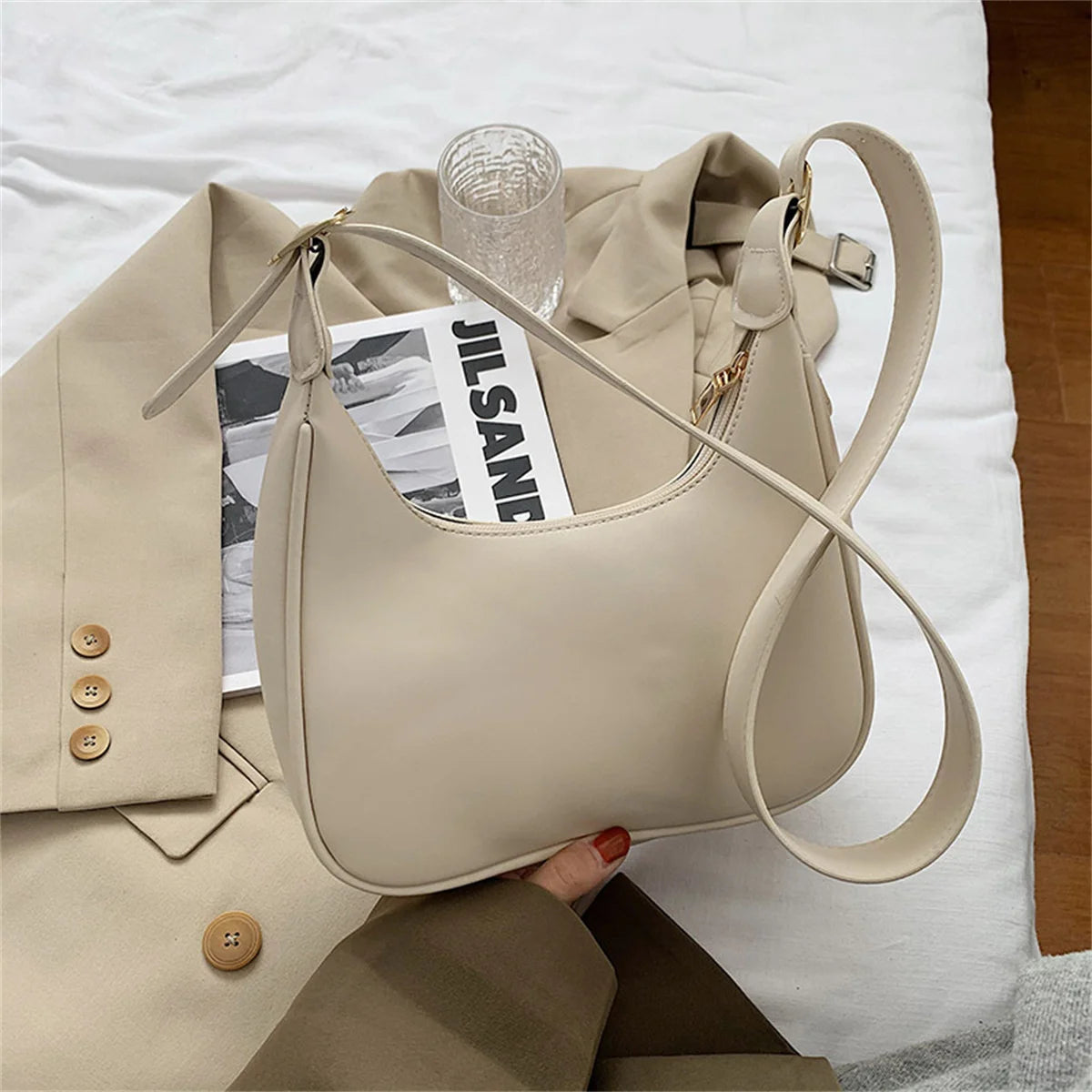 Women's PU Leather Shoulder Bag Solid Colors Crossbody Purse
