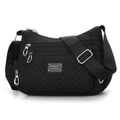 Waterproof Nylon Plaid Messenger Bag for Women