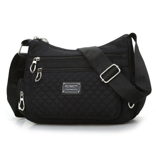 Waterproof Plaid Shoulder Bag Nylon Crossbody Bag Lady Handbags