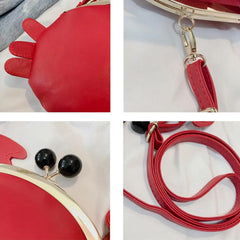 Funny Crab Shoulder Bag Women's Crossbody Faux Leather Twist Lock