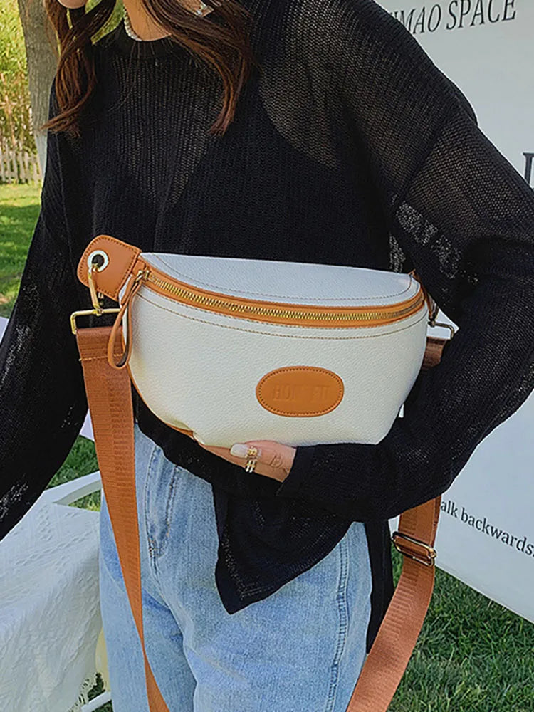 Women's Fanny Pack Shoulder Bag Leather Crossbody Chest Waist Packs