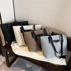 Large Capacity Cotton Hemp Shoulder Bag for Women