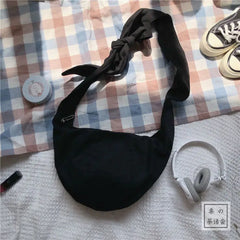 Canvas Shoulder Bag Harajuku Vintage Zipper Soft Book Bolsa