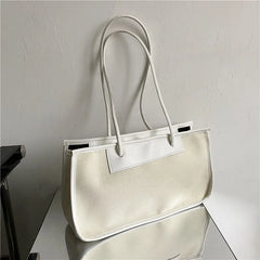 Canvas Women Shoulder Bag Large Capacity Underarm Style Zipper Handbags