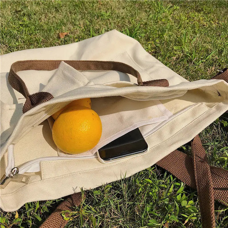 Canvas Shoulder Bag Harajuku Schoolbag Shopper Bag