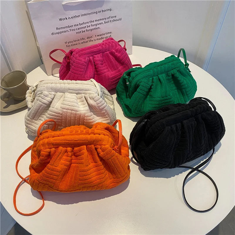 Shoulder Crossbody Clutch Bag Large Dumplings Ruched Pillow Bag