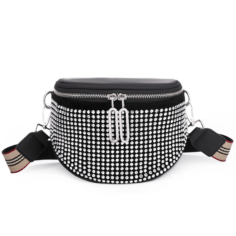 Shoulder Bags Diamond Decoration Handbags Oxford Cloth Multi-Purpose Chest Bag
