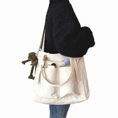 Canvas Student Shoulder Bag Waterproof Messenger Crossbody Bag