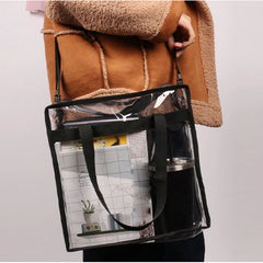 PVC Transparent Shoulder Bag for School Gym Travel Waterproof Bag