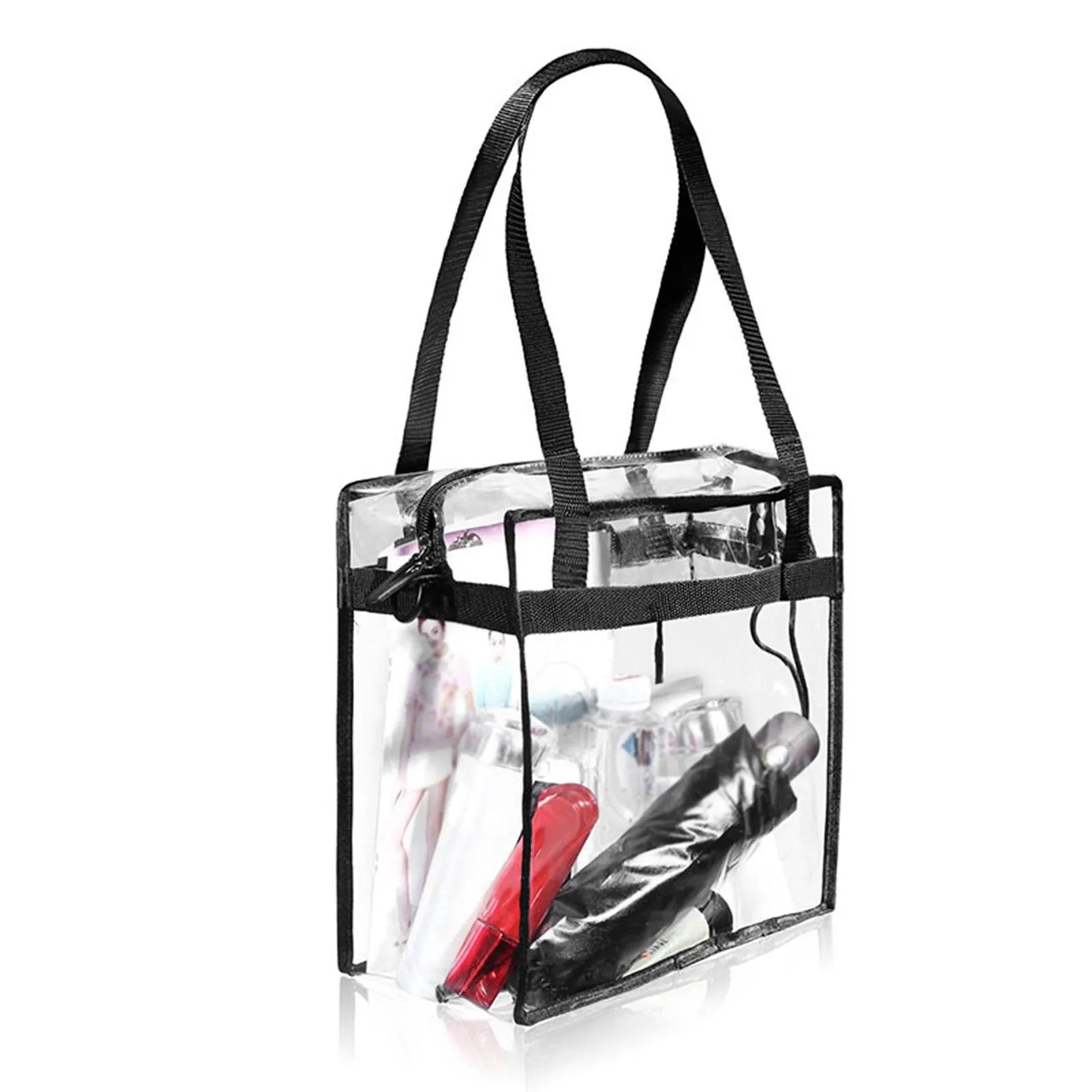 PVC Transparent Shoulder Bag for School Gym Travel Waterproof Bag