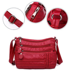 Women's Soft Leather Shoulder Bag Classic Crossbody Handbag