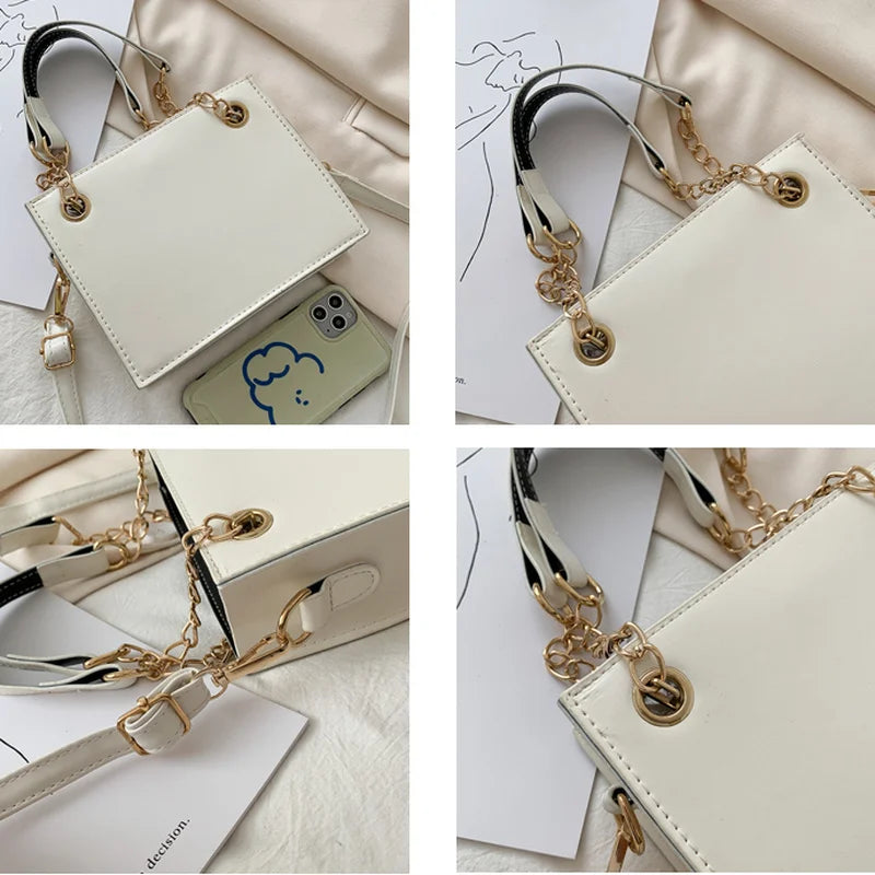 Shoulder Bags PU Solid Crossbody Handbags Satchel OL Flap All-match Brief Style