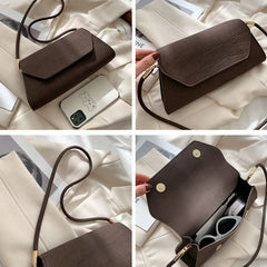 Vintage French Shoulder Bag Matte PU Office Ladies Handle-pouch