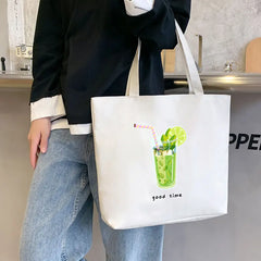 Women Cartoon Printed Shoulder Bags Large Capacity Totes