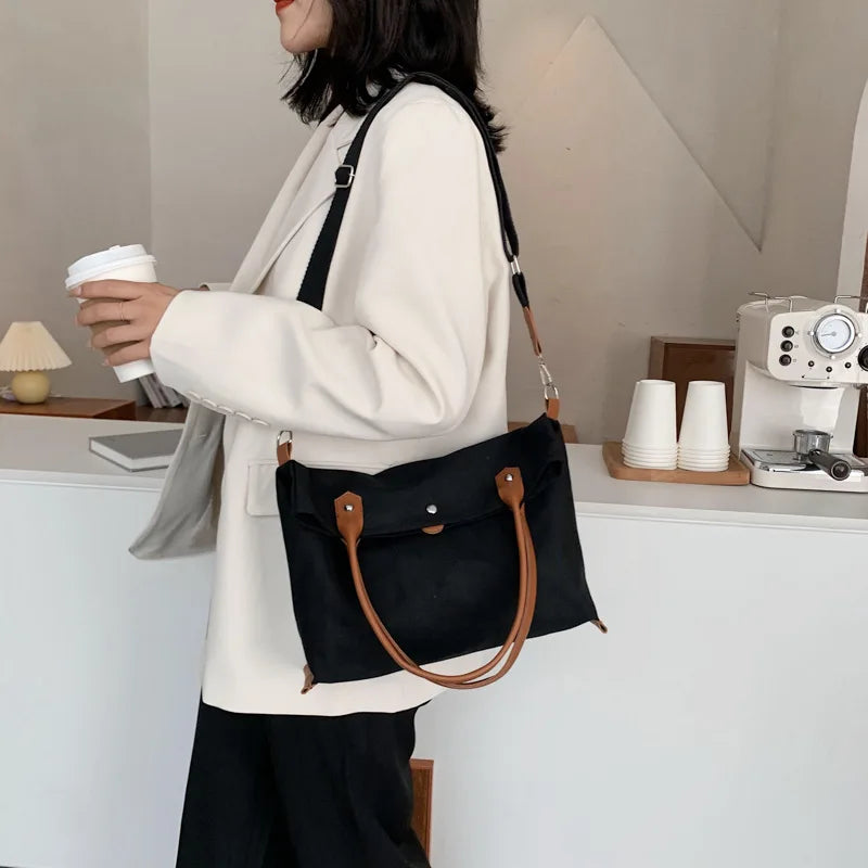 Canvas Tote Bag Women Large Capacity Shoulder Messenger Bag