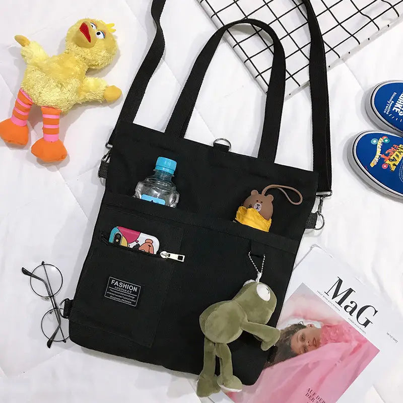 Canvas Shoulder Bag Large Capacity All-match Tote Handbags Couple