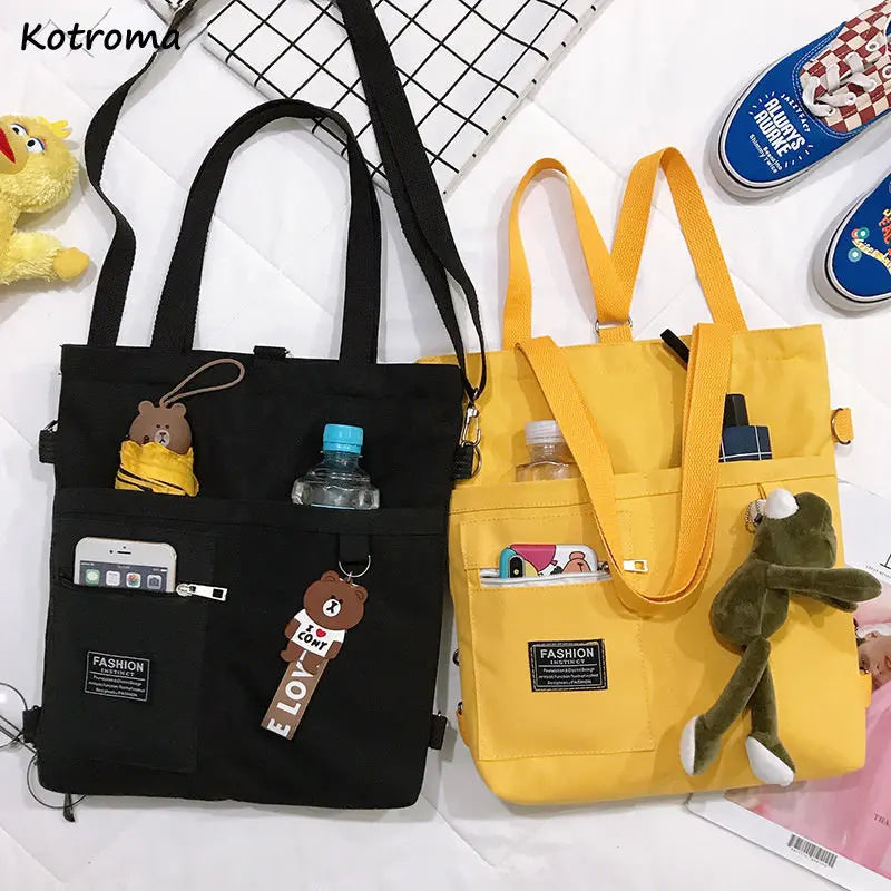 Canvas Shoulder Bag Large Capacity All-match Tote Handbags Couple