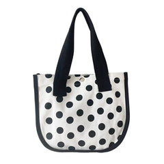 Shoulder Bags Women Dot Printed Large Capacity Canvas Sweet Handbags