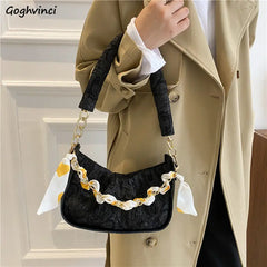 Shoulder Bags Women Floral Pattern Underarm Pleated Hasp Ladies