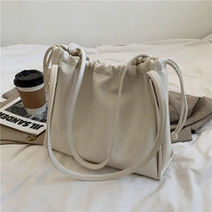 Shoulder Bags Women Folds Large-capacity Casual Totes Solid Handbags