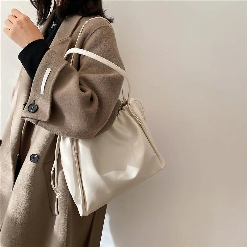 Shoulder Bags Women Folds Large-capacity Casual Totes Solid Handbags